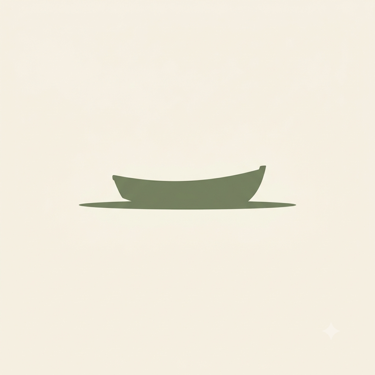 An empty boat resting on still water